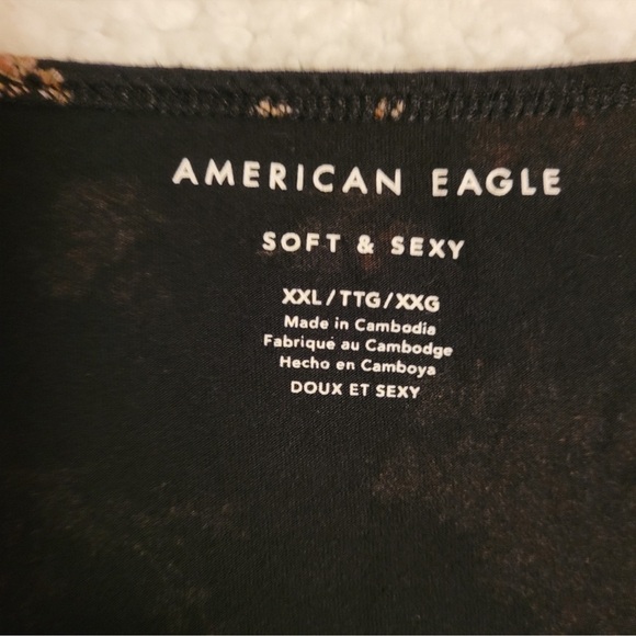 EUC American Eagle Soft & Sexy Floral Black Long-Sleeve Shirt | Women’s Plus XXL - Picture 2 of 10